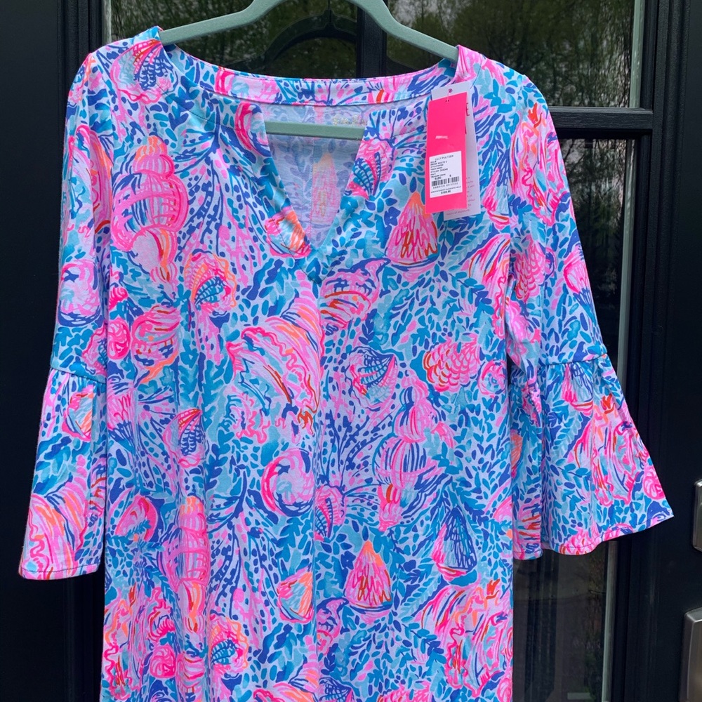 Lilly Pulitzer Vibrant Pink and Blue Dress EUC